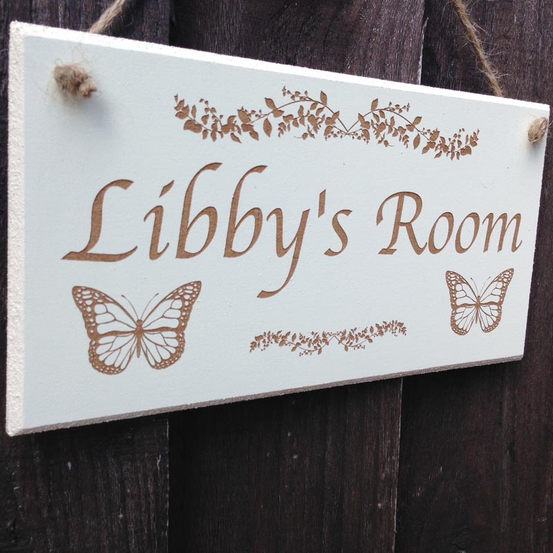 personalised bedroom door sign in cream 2